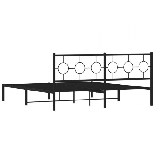 Sengeramme med sengegavl 180 x 200 cm - sort
