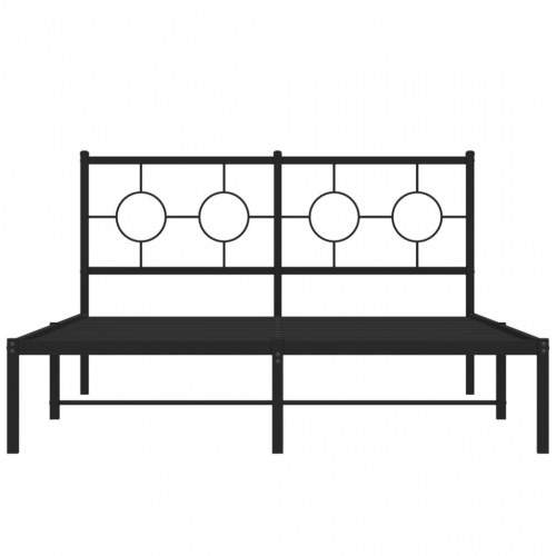 Sengeramme med sengegavl 140 x 190 cm - sort