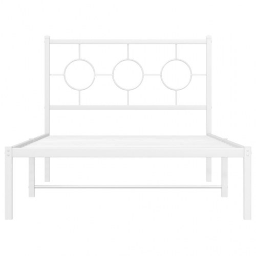 Sengeramme med sengegavl 100 x 200 cm - hvid