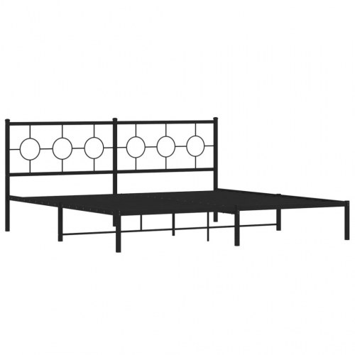 Sengeramme med sengegavl 193 x 203 cm - sort