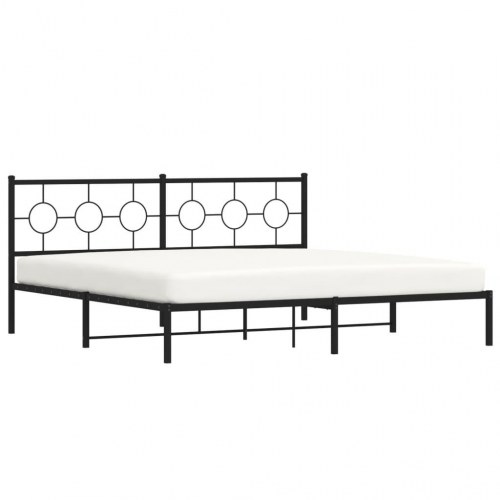 Sengeramme med sengegavl 193 x 203 cm - sort