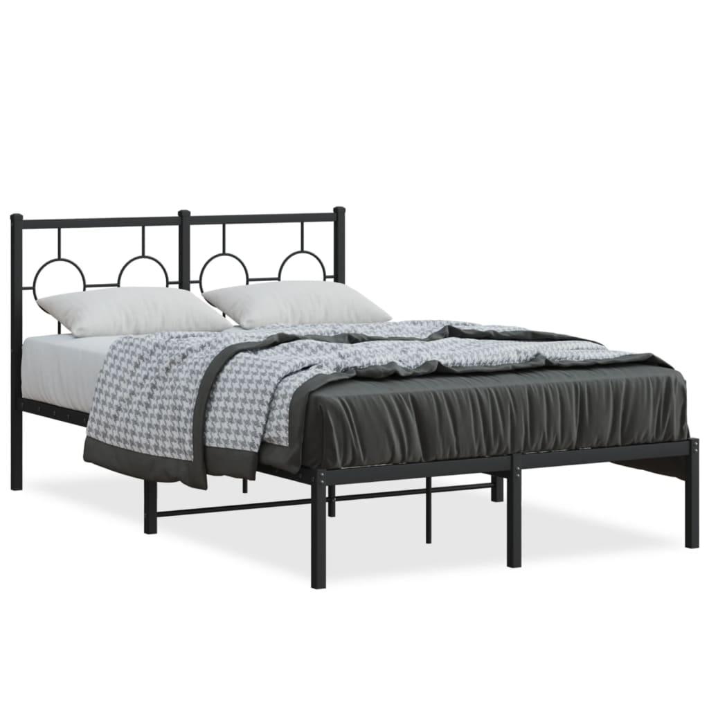 Sengeramme med sengegavl 120x200 cm metal sort