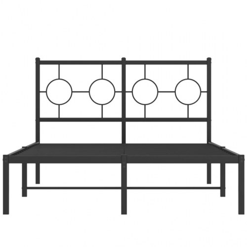 Sengeramme med sengegavl 120x200 cm metal sort