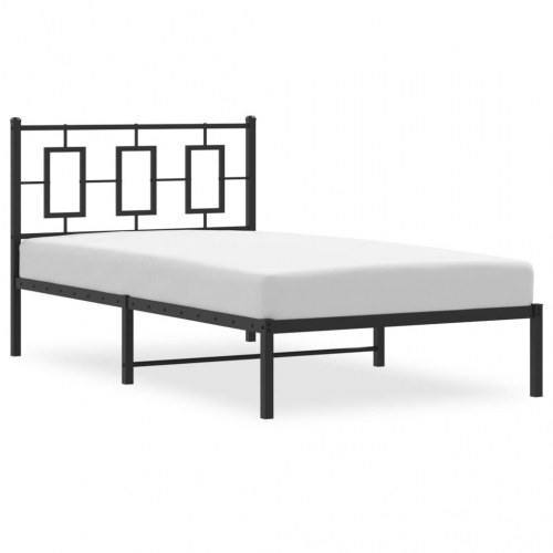 Sengeramme med sengegavl 100 x 190 cm - sort