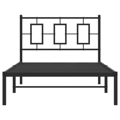 Sengeramme med sengegavl 100 x 190 cm - sort