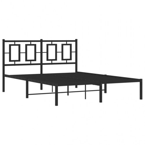 Sengeramme med sengegavl 140×200 cm - metal, sort