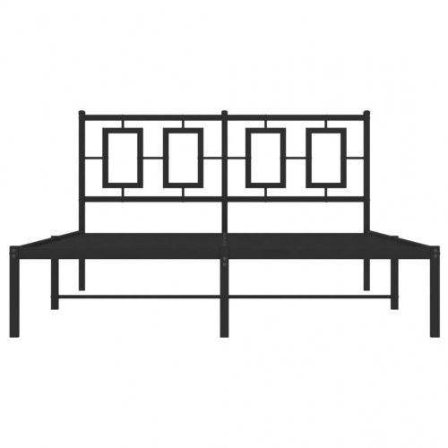 Sengeramme med sengegavl 140×200 cm - metal, sort