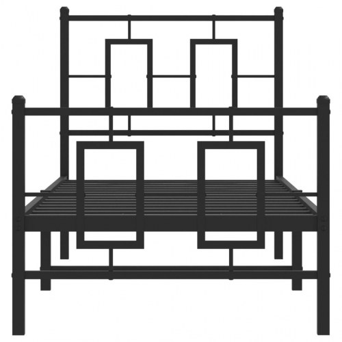 Sengeramme med sengegavl og fodgærde 75 x 190 cm - sort