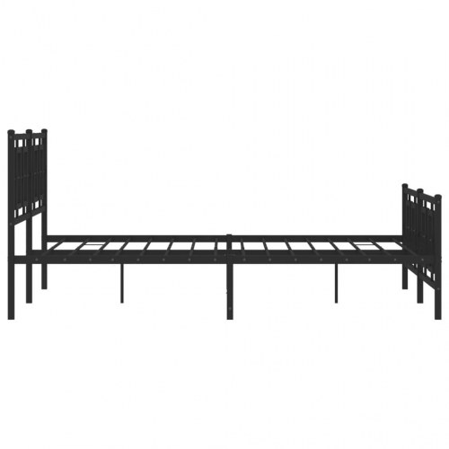 Sengeramme med sengegavl og fodgærde 150 x 200 cm - sort