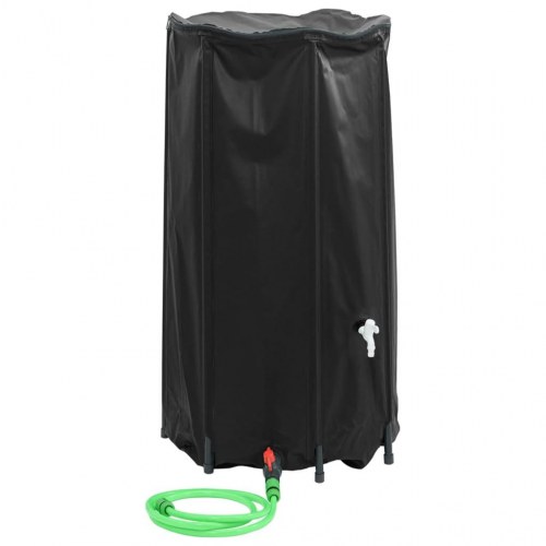 Sammenfoldelig vandtank med hane 250 l - PVC, sort