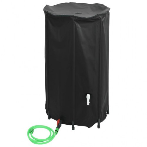 Sammenfoldelig vandtank med hane 250 l - PVC, sort