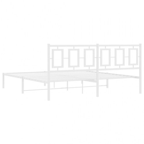 Sengeramme med sengegavl 180x200 cm metal hvid