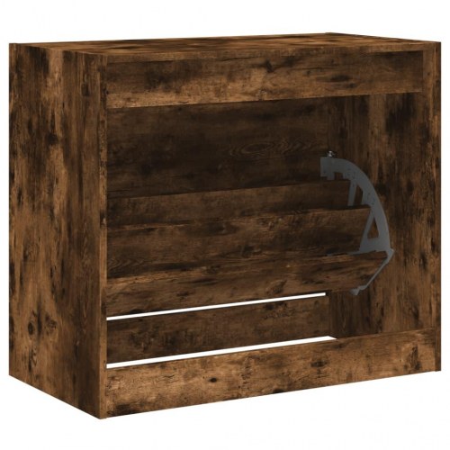 Skoskab med 3 vippeskuffer 80 x 42 x 69 cm - røget egetræ