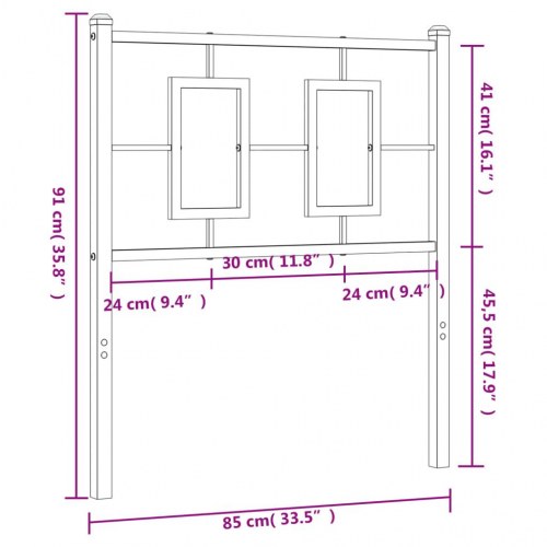Sengegavl i metal 80 cm - hvid, udskiftningsgavl
