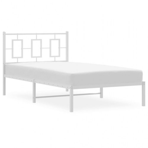 Sengeramme med sengegavl 100 x 190 cm - hvid