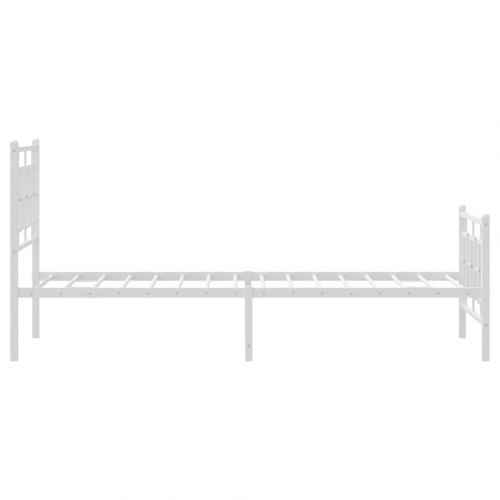 Sengeramme med sengegavl og fodgærde 90 x 200 cm - hvid