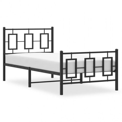 Sengeramme med sengegavl og fodgærde 90 x 200 cm - sort