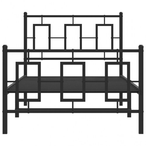 Sengeramme med sengegavl og fodgærde 90 x 200 cm - sort