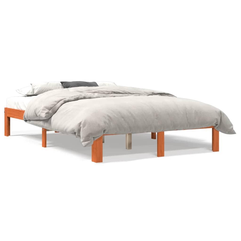 Sengeramme uden madras 120x200 cm massivt fyrretræ gyldenbrun