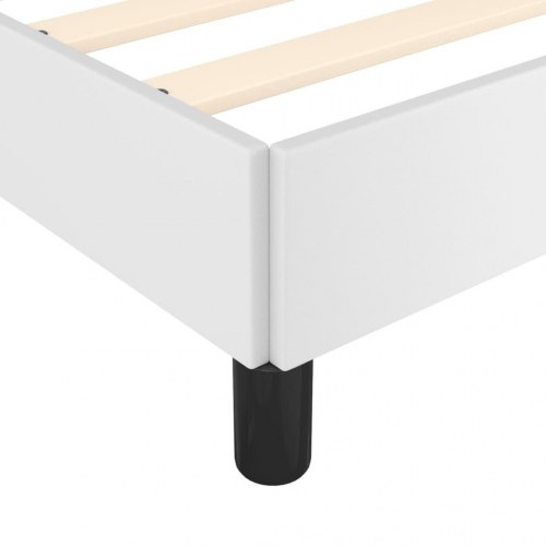 Sengeramme i kunstlæder 120x190 cm - hvid enkeltseng uden madras