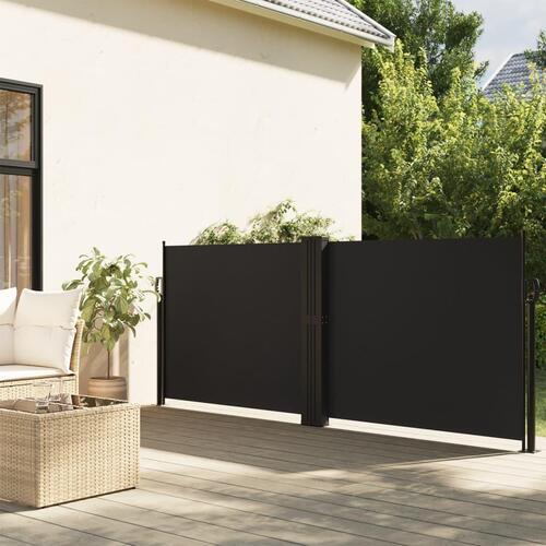 Sammenrullelig sidemarkise 140 x 1000 cm sort