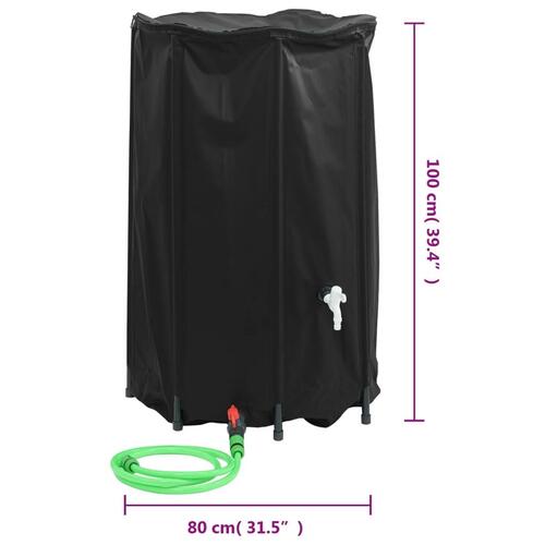 Vandtank med hane sammenfoldelig 500 l PVC