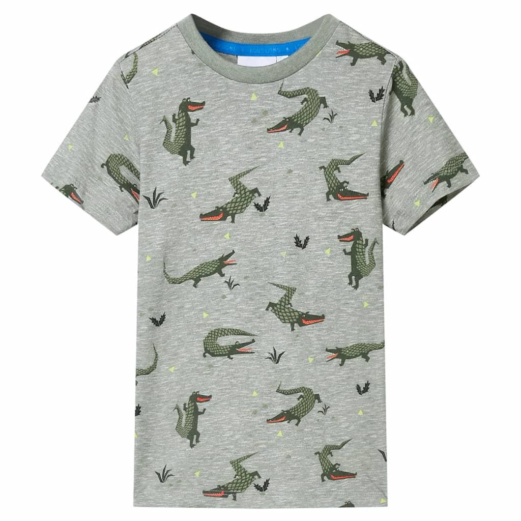 T-shirt til børn str. 140 lys kakimeleret