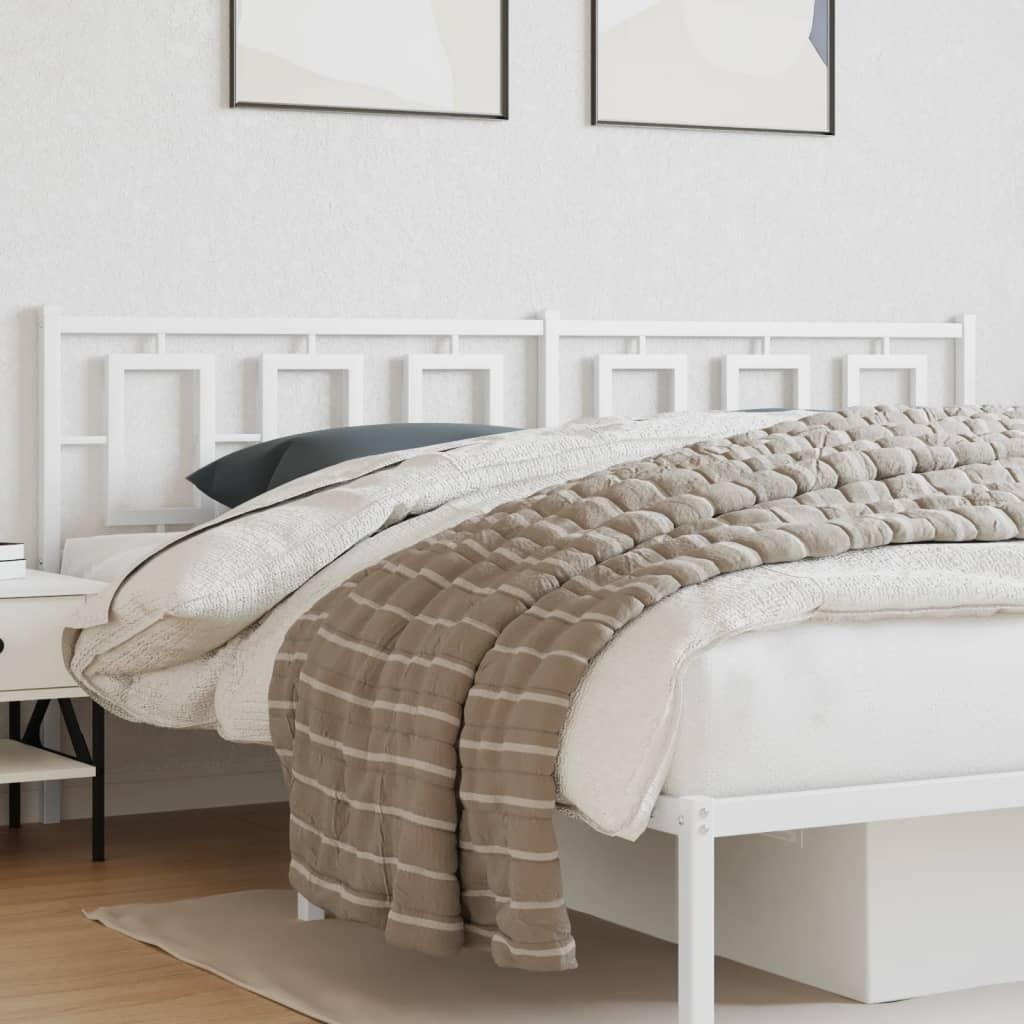 Sengegavl i metal 193 cm - hvid, klassisk design