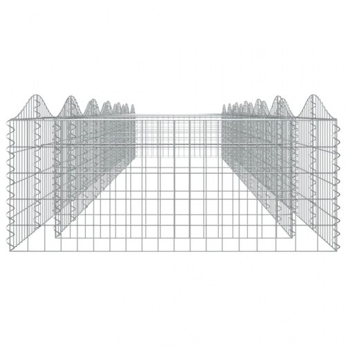 Buet gabion-højbed 600×100×50 cm - galvaniseret jern
