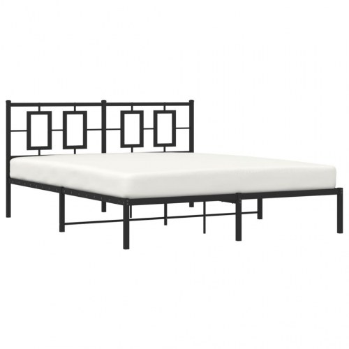 Sengeramme med sengegavl 150 x 200 cm - sort