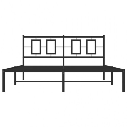 Sengeramme med sengegavl 150 x 200 cm - sort