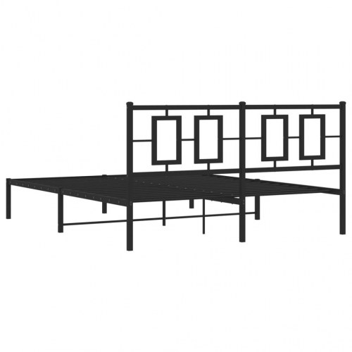 Sengeramme med sengegavl 150 x 200 cm - sort