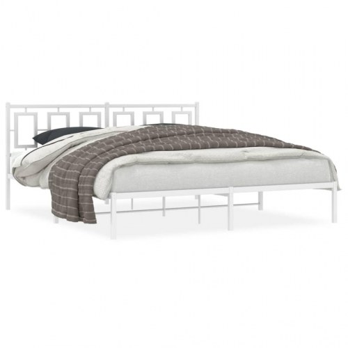 Sengeramme med sengegavl 183 x 213 cm - hvid