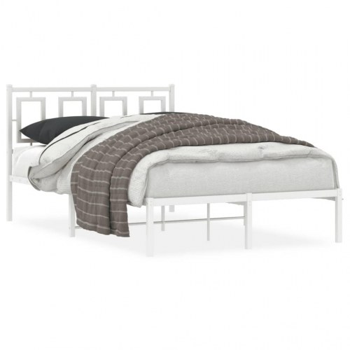 Sengeramme med sengegavl 120 x 200 cm - hvid
