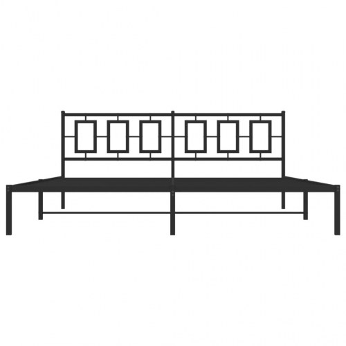 Sengeramme med sengegavl 200 x 200 cm - sort