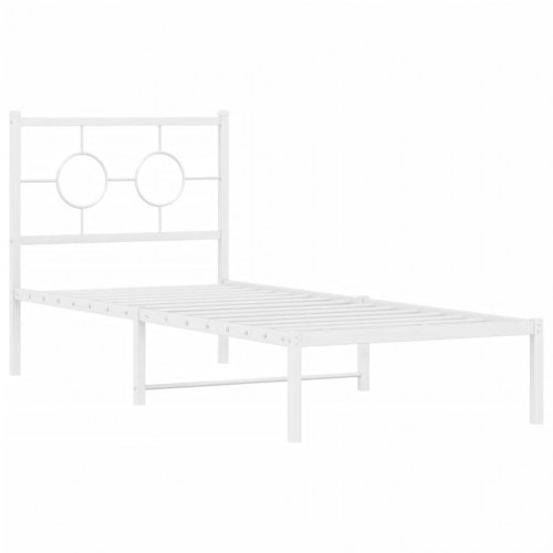Sengeramme med hovedgærde 75x190 cm - hvid