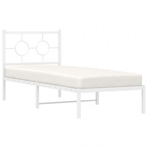 Sengeramme med hovedgærde 75x190 cm - hvid