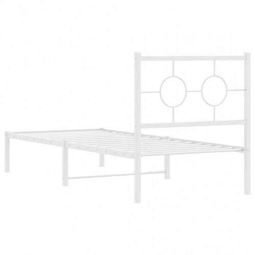 Sengeramme med hovedgærde 75x190 cm - hvid