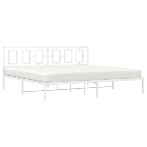 Sengeramme med sengegavl 200 x 200 cm - hvid