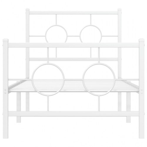 Sengeramme med sengegavl og fodgærde 80 x 200 cm - hvid