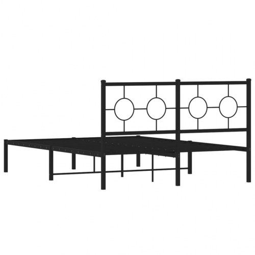 Sengeramme med sengegavl 135 x 190 cm - sort