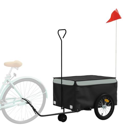 Cykelanhænger 45 kg jern sort og grå