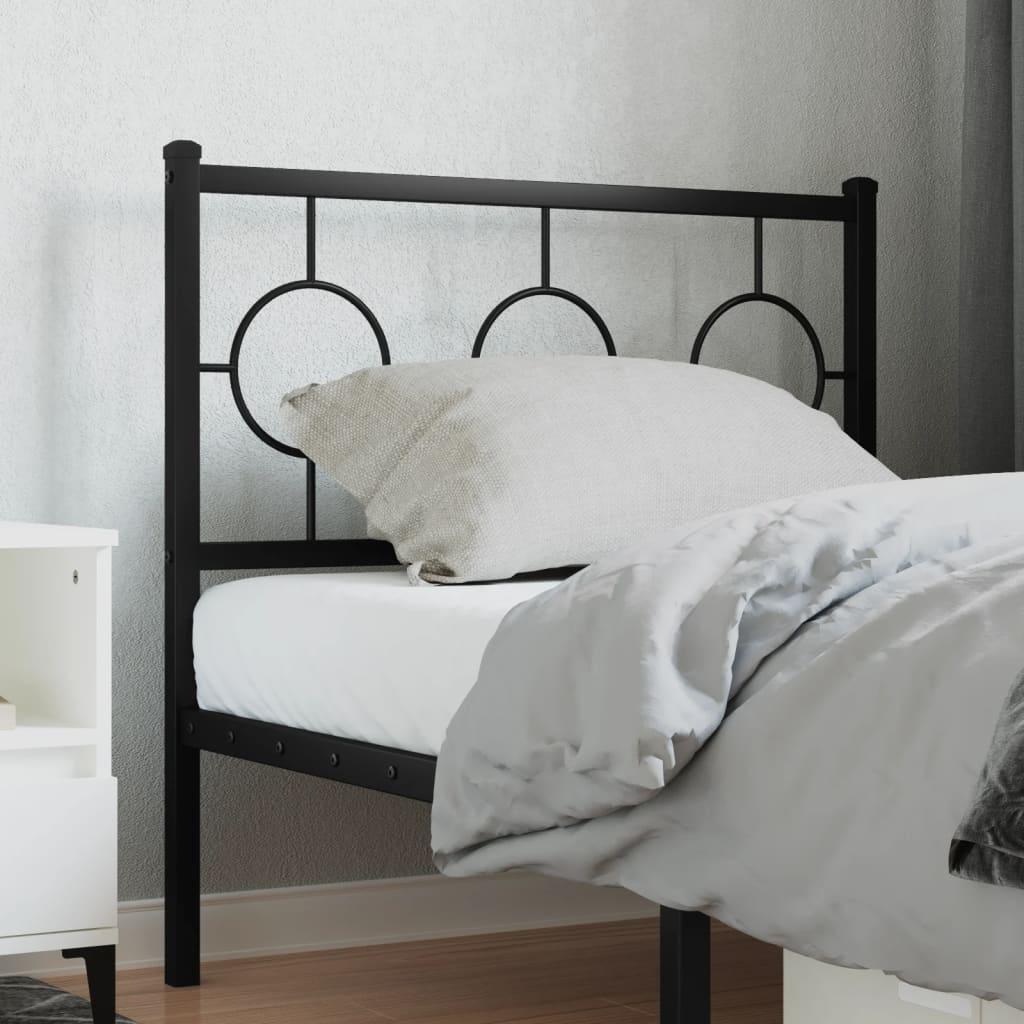 Sengegavl i metal 90 cm - sort, klassisk design
