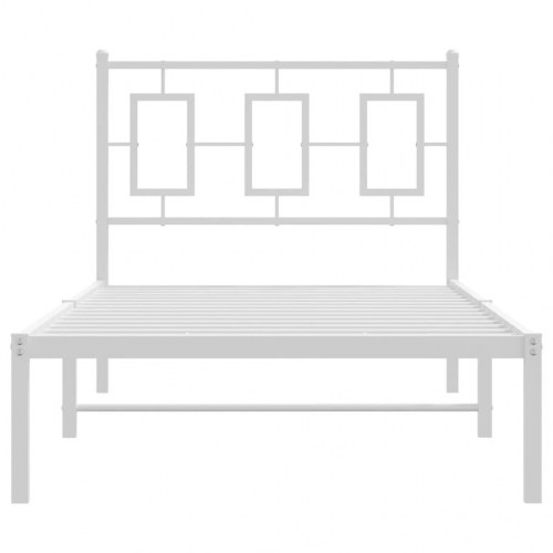 Sengeramme med sengegavl 90x200 cm metal hvid