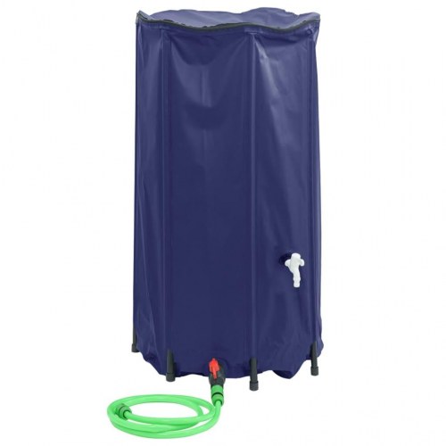 Sammenfoldelig vandtank med hane 250 l - PVC, blå