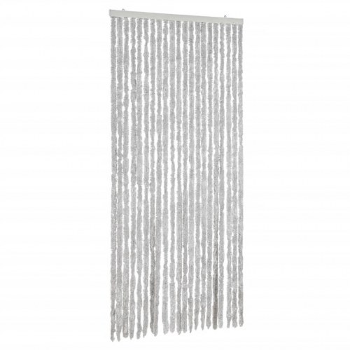 Flueforhæng 90×200 cm i chenille - grå insektgardin til dør