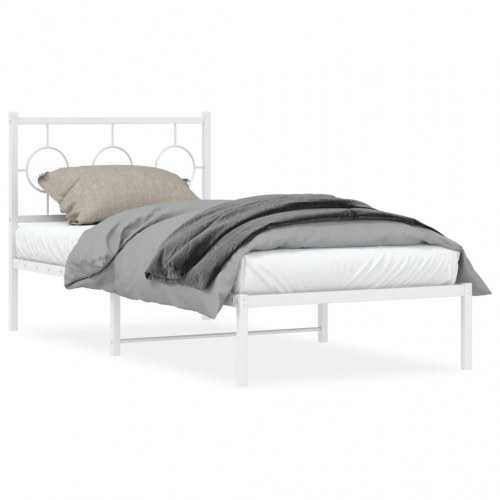 Sengeramme med sengegavl 90 x 190 cm - hvid