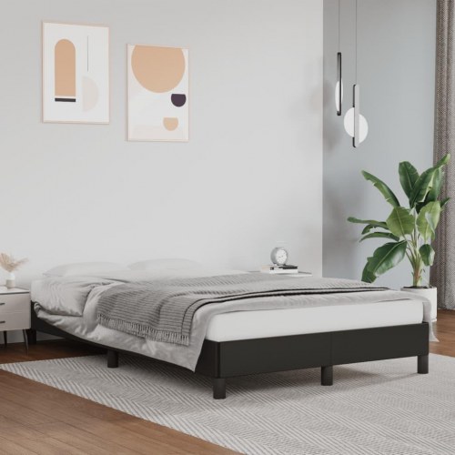 Sengeramme i kunstlæder 120×190 cm - sort enkeltseng