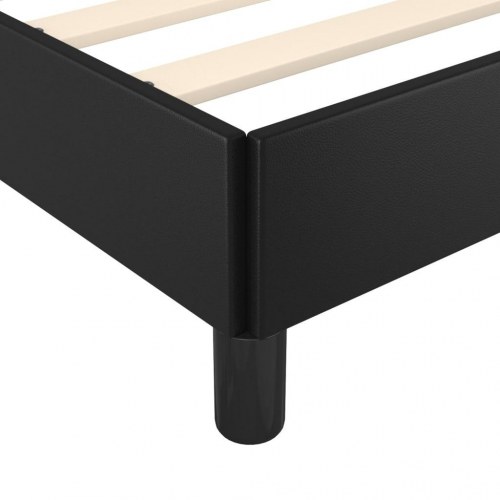 Sengeramme i kunstlæder 120×190 cm - sort enkeltseng
