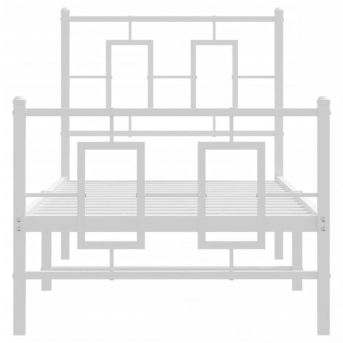 Sengeramme med sengegavl og fodgærde 75 x 190 cm - hvid